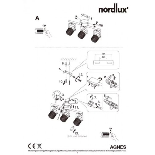 Стельовий світильник Nordlux AGNES 49900101