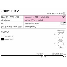 Стельовий світильник AZzardo JERRY 1 12V AZ1364 (GM411312VWH)