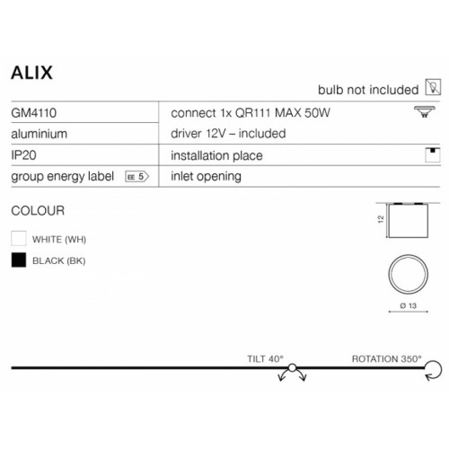 Точковий світильник AZzardo ALIX AZ1357 (GM4110BK)
