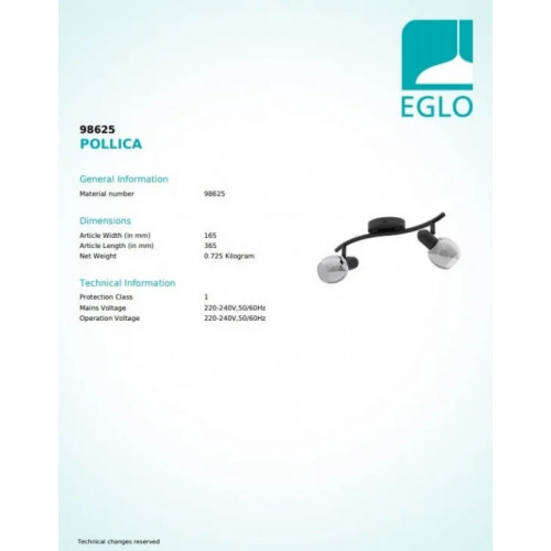Стельовий світильник Eglo POLLICA 98625