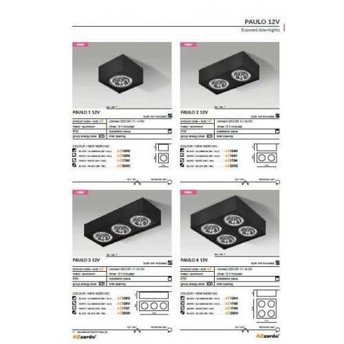 Точковий світильник AZzardo PAULO 3 12V AZ1797 (GM4301WHWH)