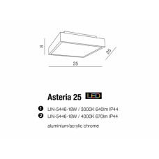 Стельовий світильник AZzardo ASTERIA 25 AZ2072 (LIN544618W3000 IP44)