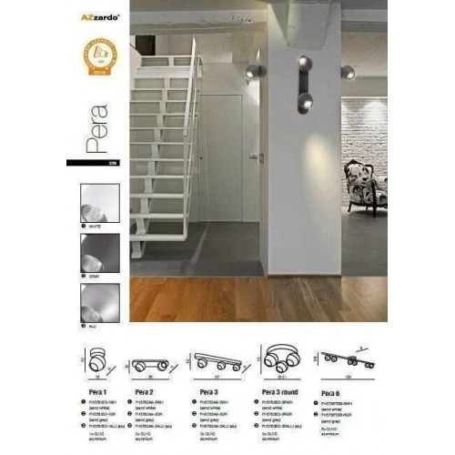 Стельовий світильник AZzardo PERA 3 ROUND AZ1254 (FH5783B33RWH)