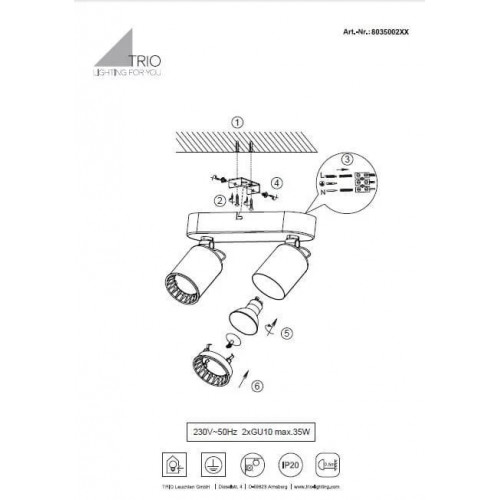 Стельовий світильник Trio PAGO 803500232