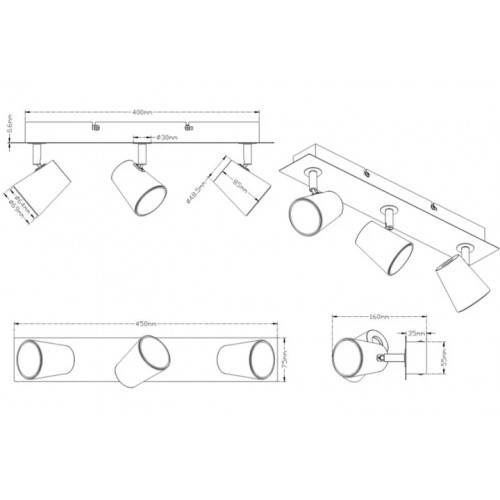 Стельовий світильник Trio NARCOS 873110307