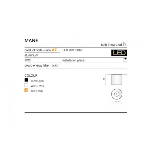Точковий світильник Azzardo MANE 20W AZ4154