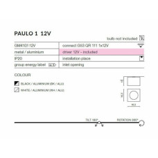 Точковий світильник AZzardo PAULO 1 12V AZ1790 (GM4107WHWH)