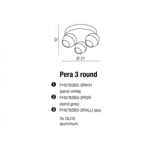 Стельовий світильник AZzardo PERA 3 ROUND AZ1254 (FH5783B33RWH)