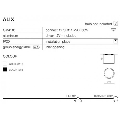 Точковий світильник AZzardo ALIX AZ1356 (GM4110WH)