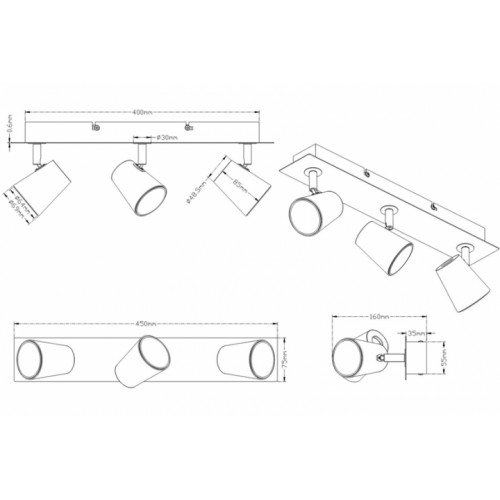 Стельовий світильник Trio NARCOS 873110307