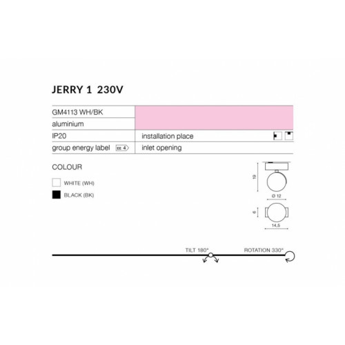 Стельовий світильник AZzardo JERRY 1 230V AZ1367 (GM4113BK)