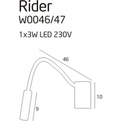 Бра MAXlight RIDER BLACK W0046