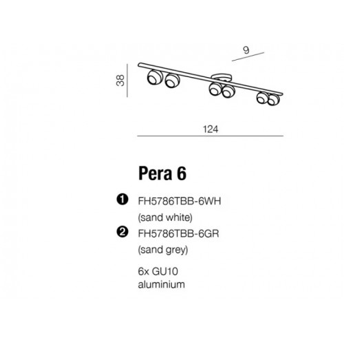 Стельовий світильник AZzardo PERA 6 AZ1256 (FH5786TBB6WH)
