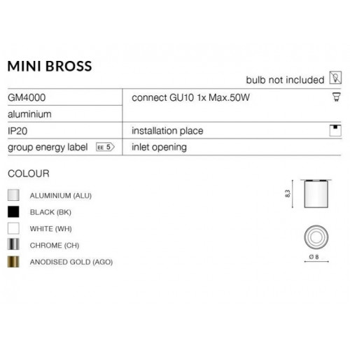 Точковий світильник AZzardo MINI BROSS AZ1757 (GM4000CH)