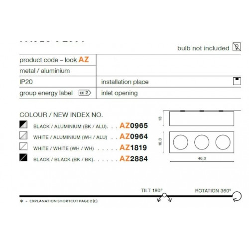 Точковий світильник AZzardo PAULO 3 230V AZ2884 (GM4301BKBK)