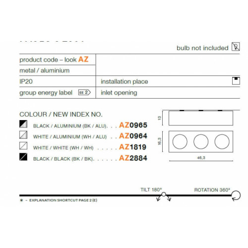 Точковий світильник AZzardo PAULO 3 230V AZ2884 (GM4301BKBK)