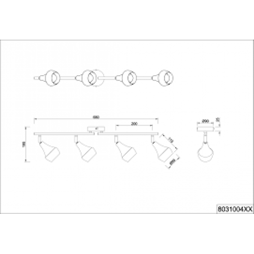 Стельовий світильник TRIO TRUMPET 803100404