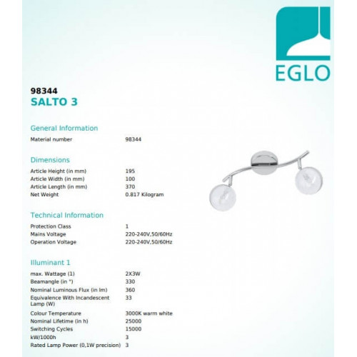 Стельовий світильник Eglo SALTO 98344