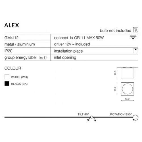 Точковий світильник AZzardo ALEX AZ1358 (GM4112BK)