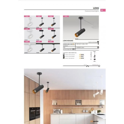 Стельовий світильник AZzardo LENS ROUND AZ3516