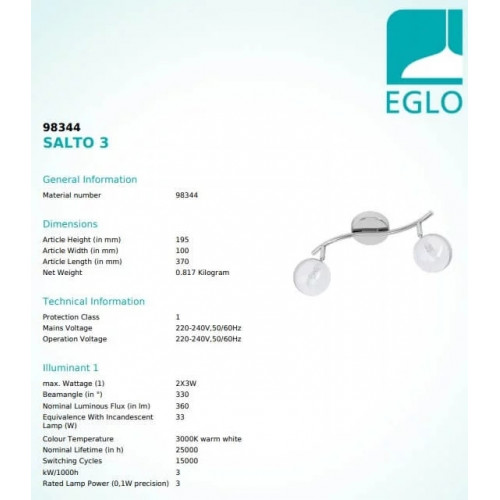Стельовий світильник Eglo SALTO 98344