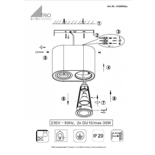 Точковий світильник Trio BISCUIT 612900231