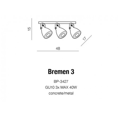 Люстра AZzardo BREMEN 3 AZ2371 (BP3427GR)
