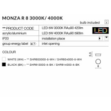 Точковий світильник AZzardo MONZA R 8 AZ2253 (SHR6030005WH)