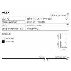 Точковий світильник AZzardo ALEX AZ1359 (GM4112WH)
