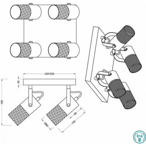 Стельовий світильник Trio TOSH 804300432