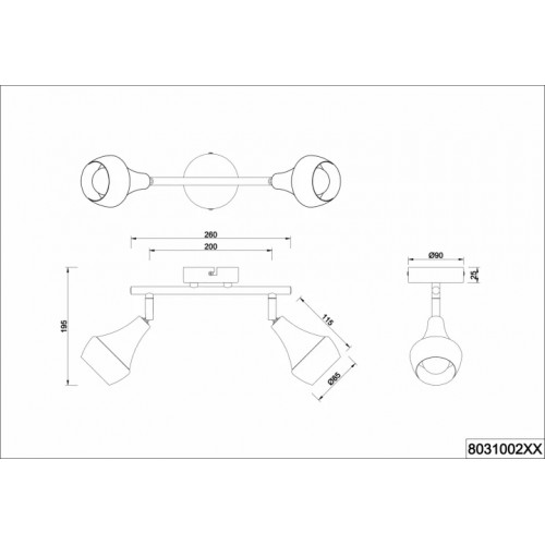 Стельовий світильник Trio TRUMPET 803100204
