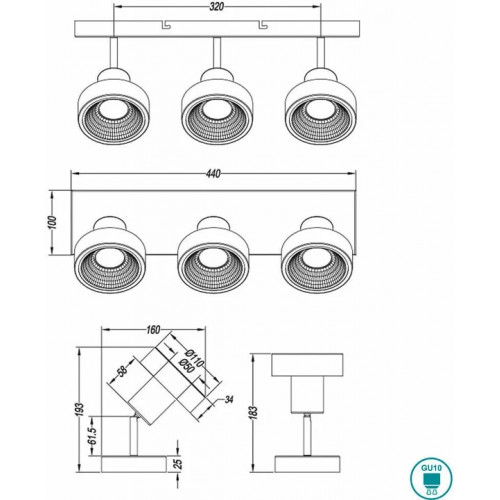 Стельовий світильник Trio LEON 800700307
