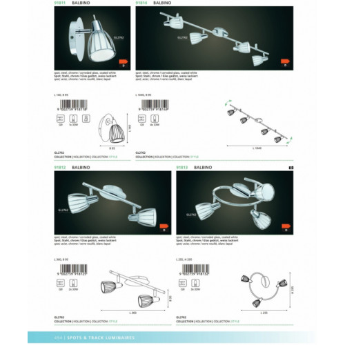 Стельовий світильникEglo Balbino 91812