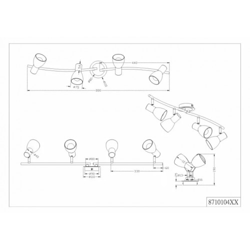 Стельовий світильник Trio LEVISTO 871010408