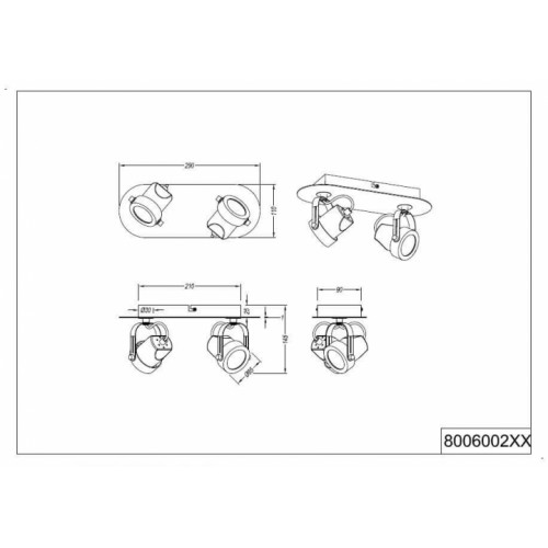 Стельовий світильник Trio GOA 800600232