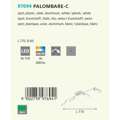 Стельовий світильник Eglo PALOMBARE 97694