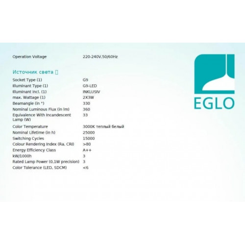 Стельовий світильник Eglo SALTO 98345
