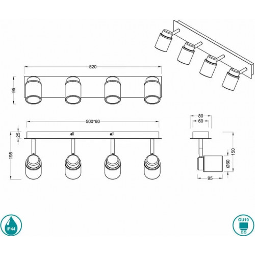 Стельовий світильник Trio ANGELO 880400432
