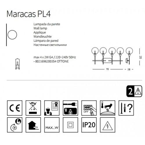 Стельовий світильник Ideal Lux MARACAS 200354