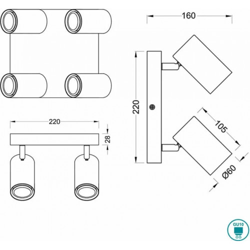 Стельовий світильник Trio MARLEY 812400407