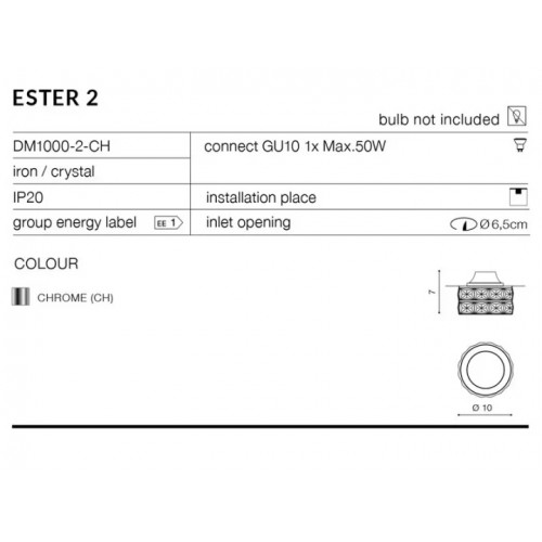 Точковий світильник AZzardo ESTER 2 AZ2467 (DM10002GO)