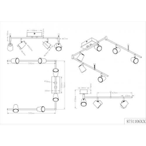 Стельовий світильник Trio NARCOS 873110631