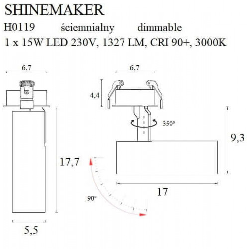 Стельовий врізний світильник MAXlight SHINEMAKER H0119