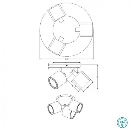 Стельовий світильник Trio BURTON 811430332