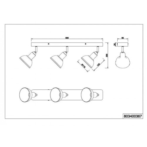 Стельовий світильник Trio DELHI 803400367
