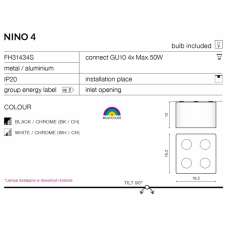 Точковий світильник AZzardo NINO 4 AZ0852 (FH31434SBKCH)