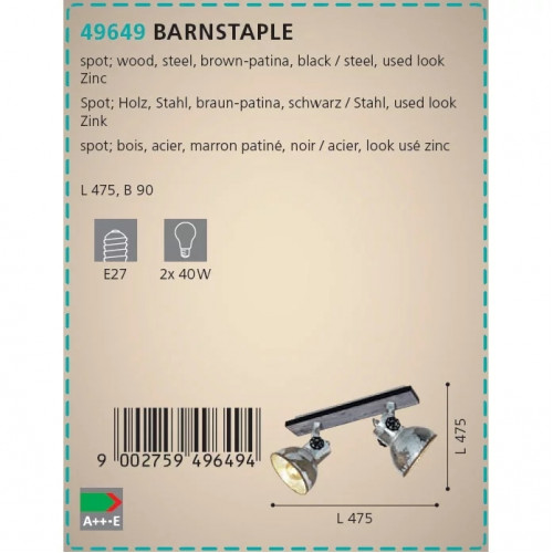 Стельовий світильник Eglo BARNSTAPLE 49649