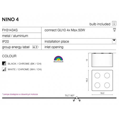 Точковий світильник AZzardo NINO 4 AZ0852 (FH31434SBKCH)