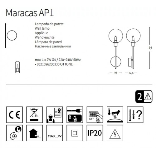 Бра Ideal Lux MARACAS 200330