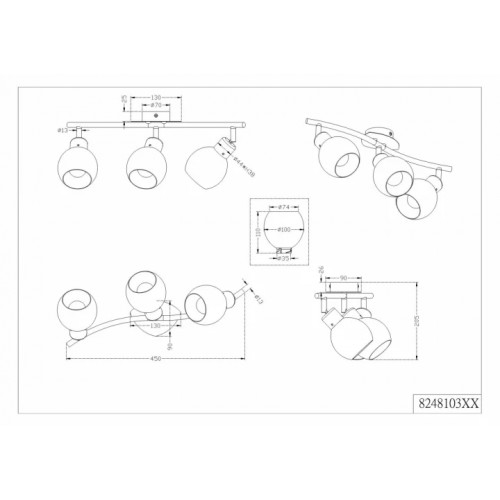 Стельовий світильник Trio FREDDY 824810307